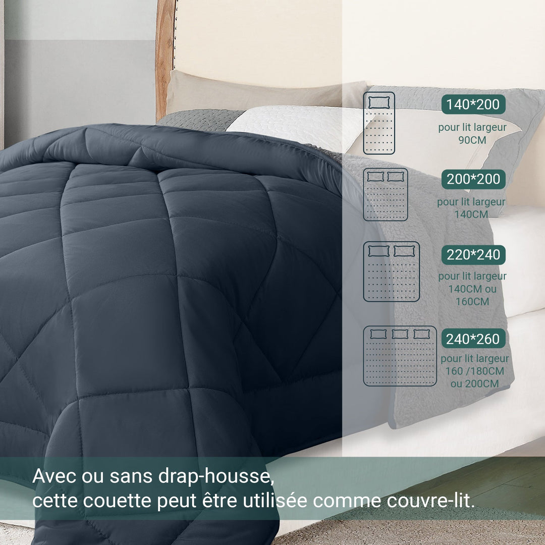Aura - Couette chaude reversible été/hiver 250 g/m²