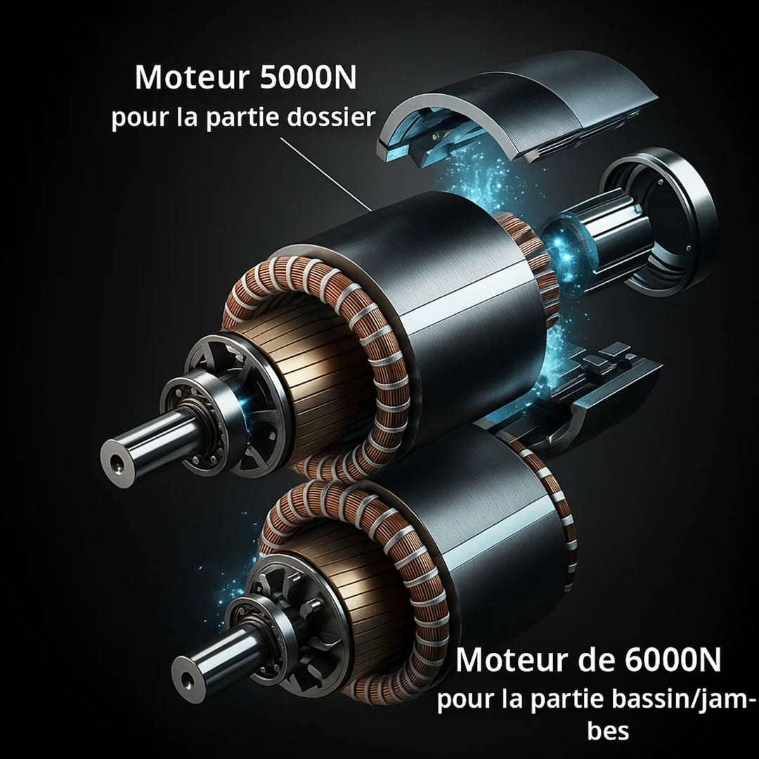 ErgoFlex - Sommier électrique à lattes orthopédiques double motorisation