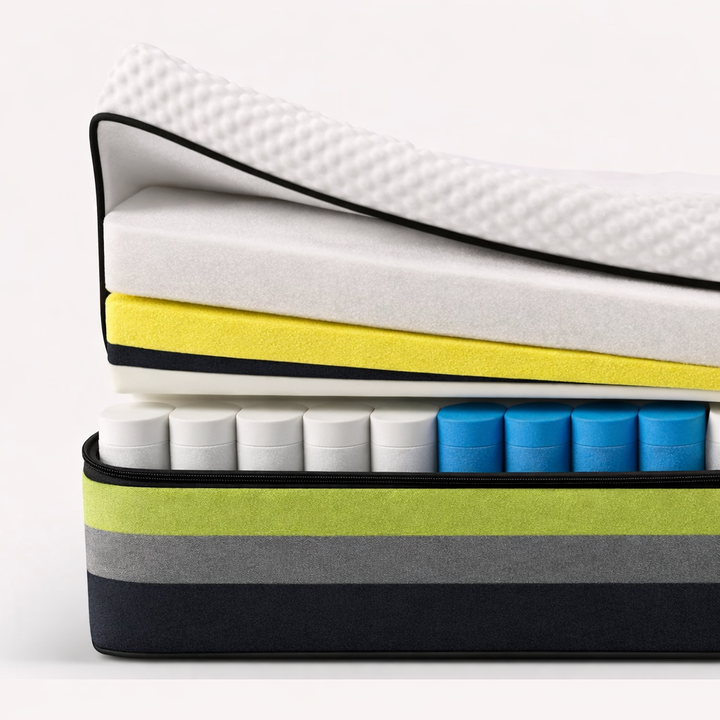 Dualis - Matelas mémoire de forme et ressorts ensachés côté ferme et côté souple