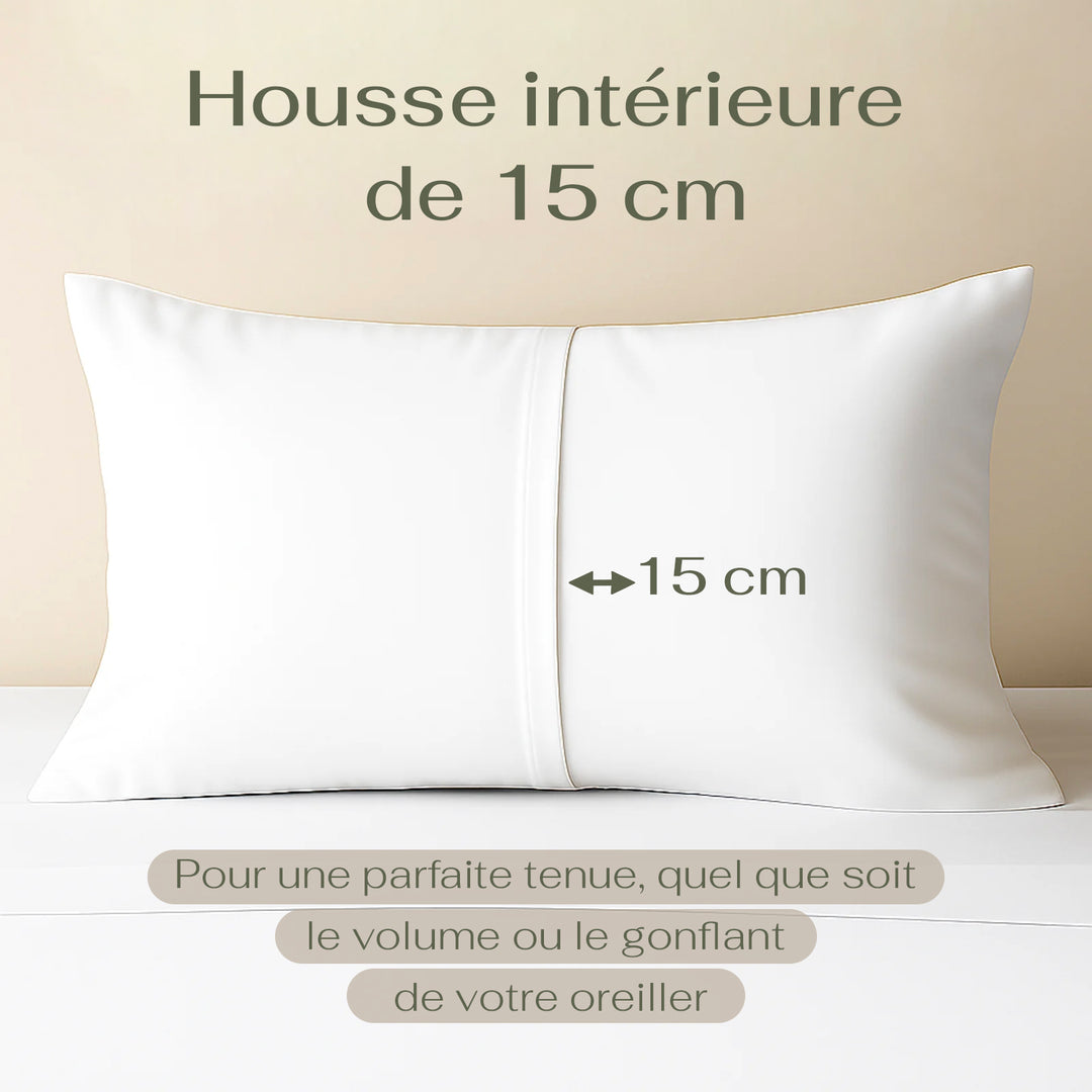 Serenity - Taie d’oreiller blanche 100% coton respirante, douce et hypoallergénique