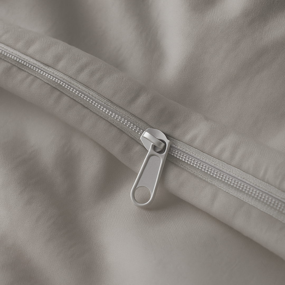 Harmonie - Housse de couette grise respirante, douce et hypoallergénique