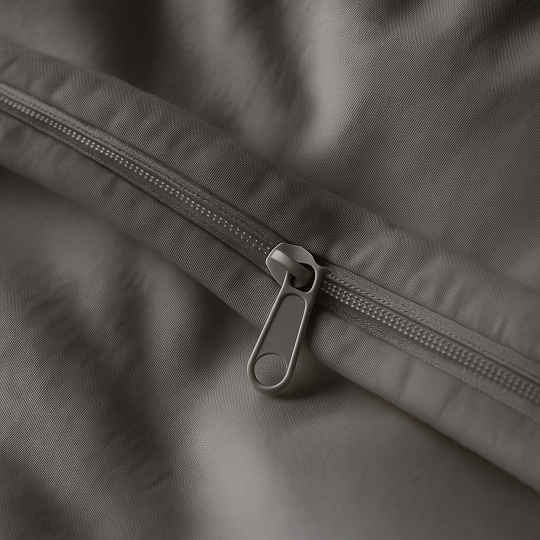 Harmonie - Housse de couette grise ardoise respirante, douce et hypoallergénique