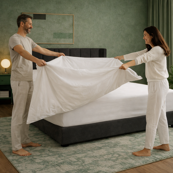 Serenity - Housse de couette coton blanche respirante et douce