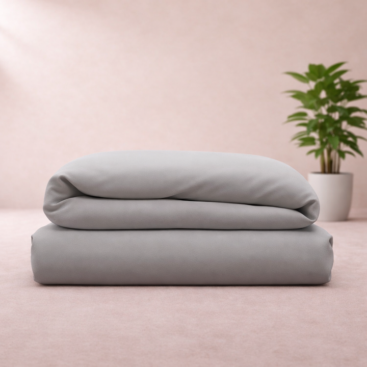 Harmonie - Housse de couette grise respirante, douce et hypoallergénique