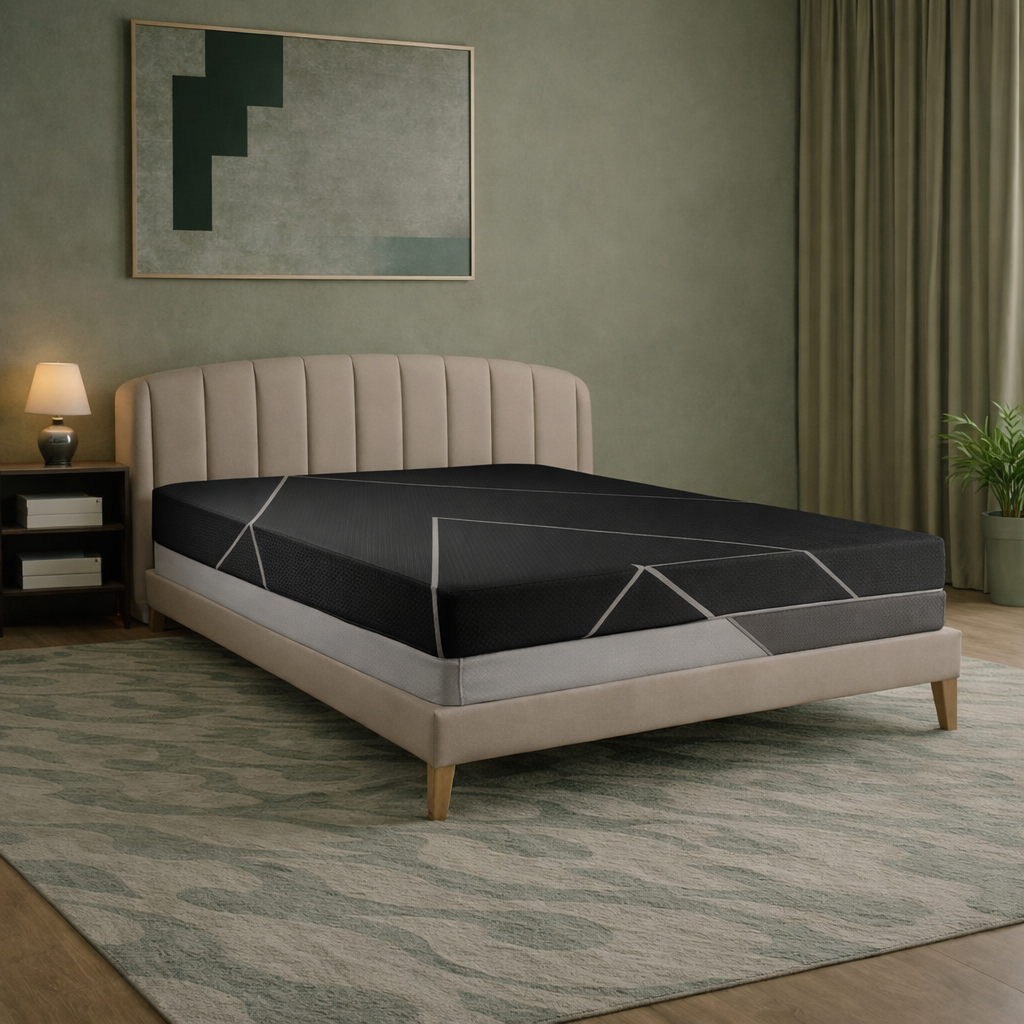 Obsidian - Matelas mémoire de forme bambou-charbon et ressorts ensachés