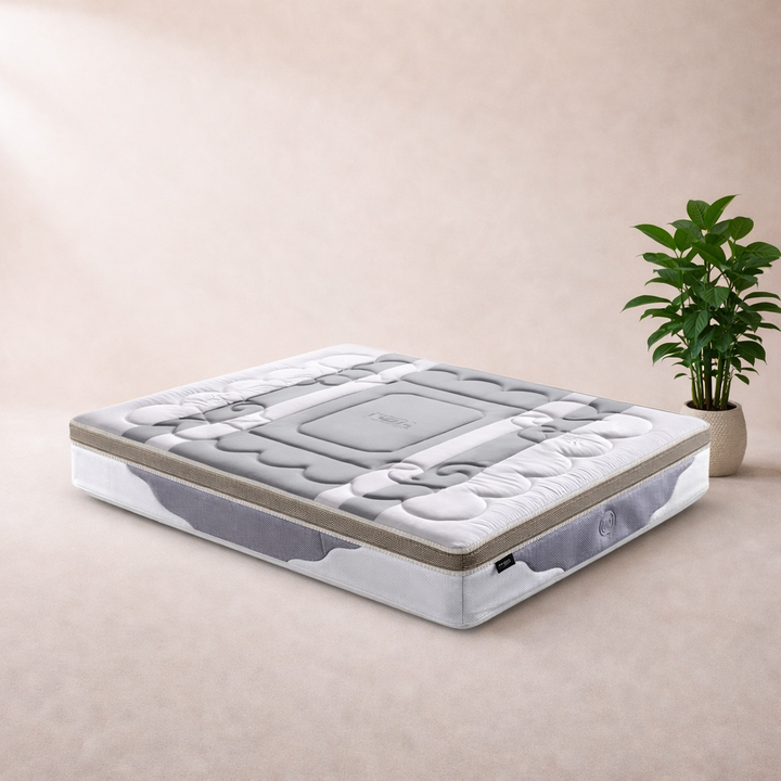 Aurus - Matelas mémoire de forme, latex et ressorts ensachés thermorégulant