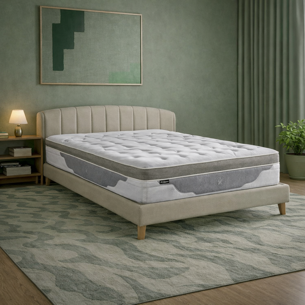 Aurus - Matelas mémoire de forme, latex et ressorts ensachés thermorégulant