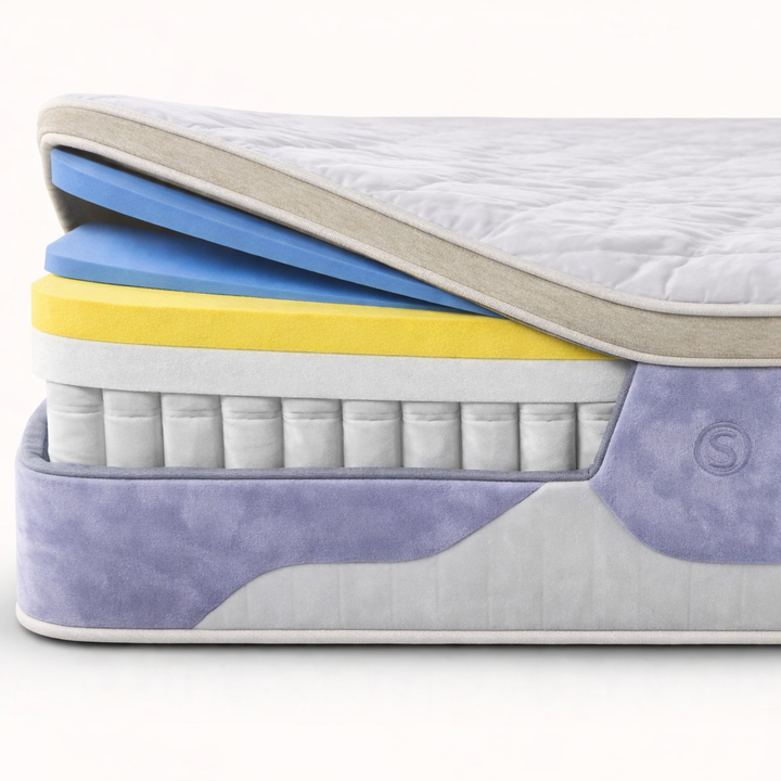 Aurus - Matelas mémoire de forme, latex et ressorts ensachés thermorégulant