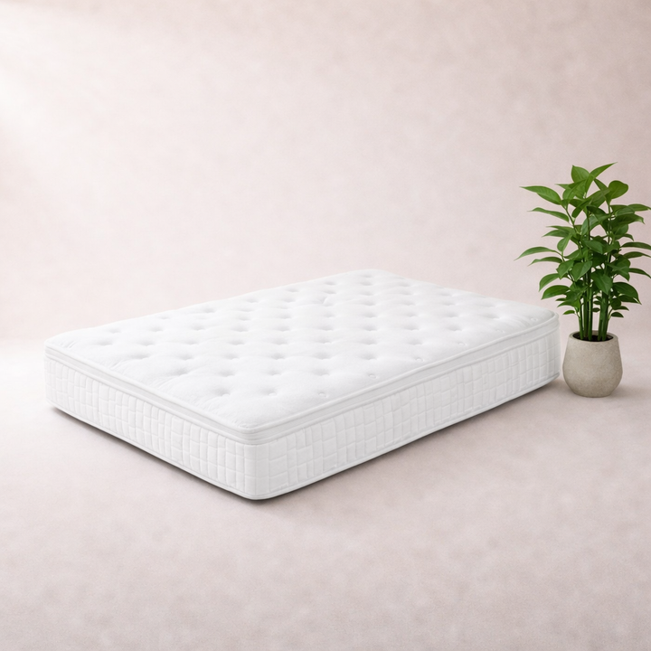 Serenitas - Matelas mémoire de forme, latex et ressorts ensachés surmatelas intégré