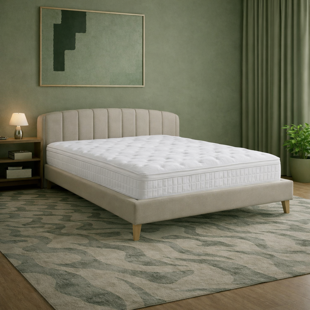 Serenitas - Matelas mémoire de forme, latex et ressorts ensachés surmatelas intégré