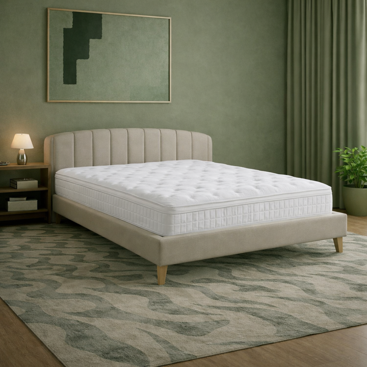 Serenitas - Matelas mémoire de forme, latex et ressorts ensachés surmatelas intégré