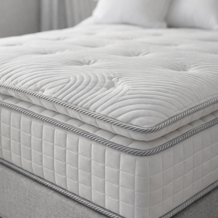 Serenitas - Matelas mémoire de forme, latex et ressorts ensachés surmatelas intégré