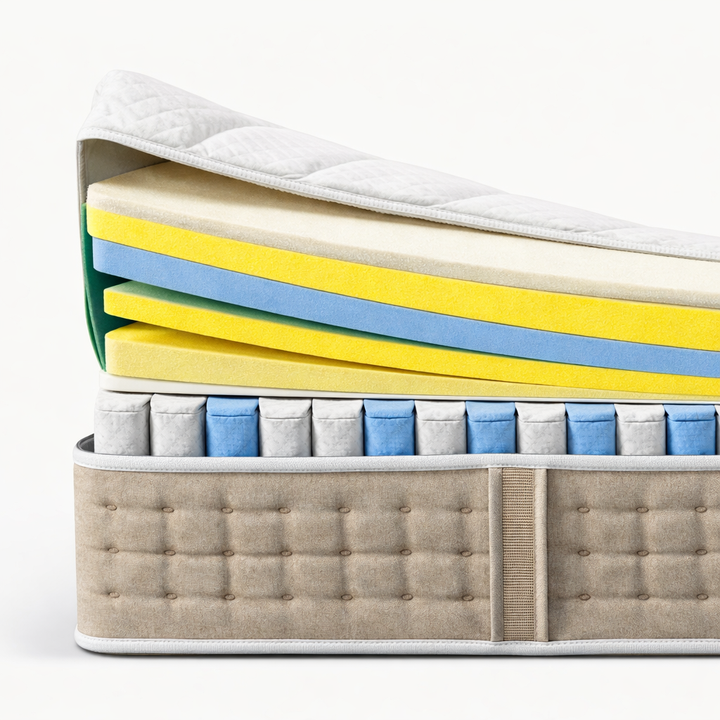 Regalis - Matelas mémoire de forme et ressorts ensachés surmatelas intégré