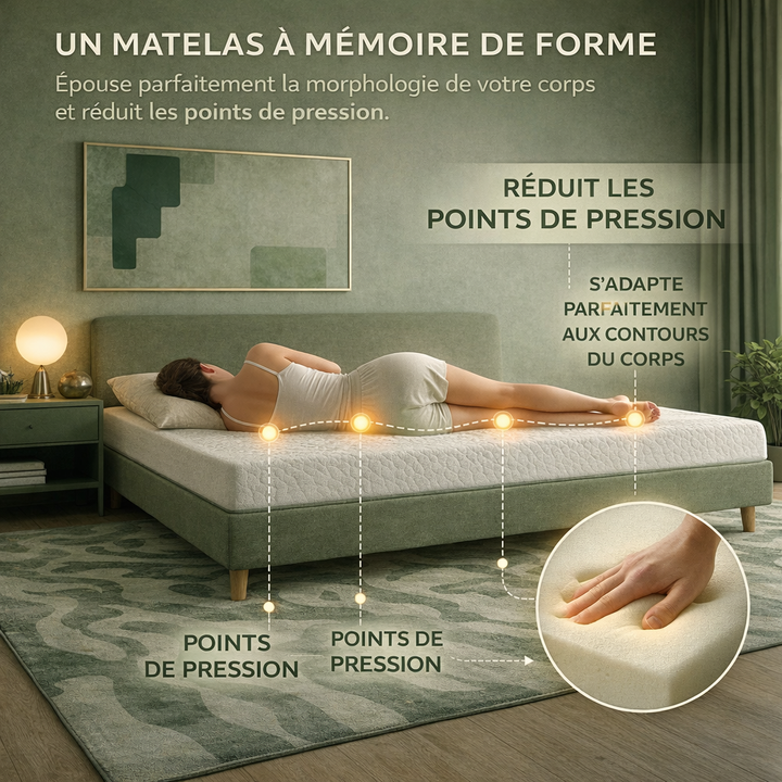 Verona - Matelas mémoire de forme avec surmatelas intégré
