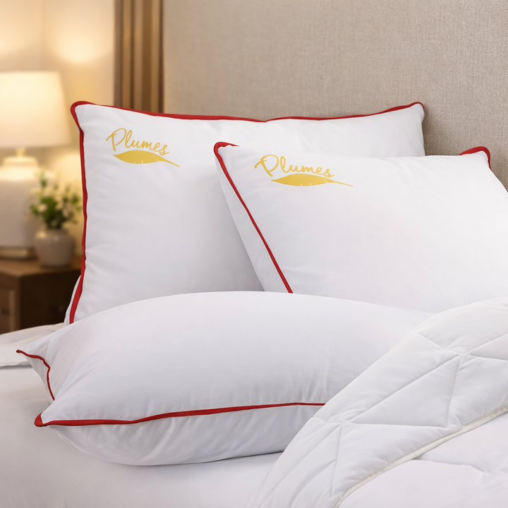 Ergonomique - Oreiller 100% Plumes de Canard au confort Naturel