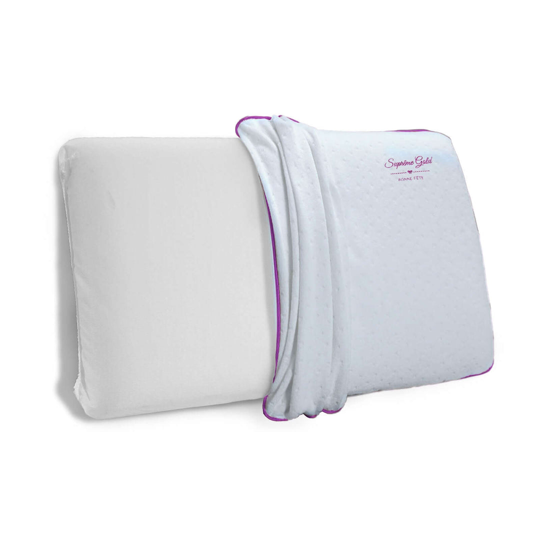 Supreme - Oreiller Mémoire de forme ergonomique & déhoussable 50 kg/m³