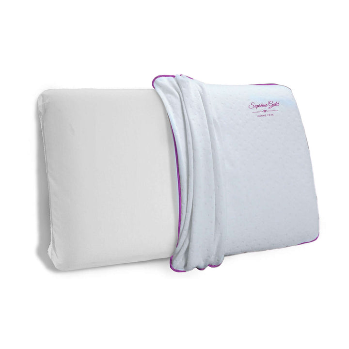 Supreme - Oreiller Mémoire de forme ergonomique & déhoussable 50 kg/m³