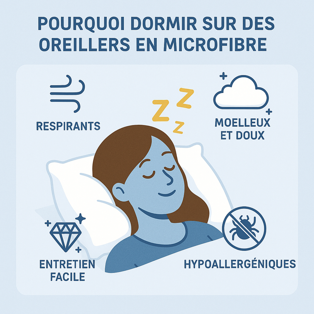 Nova - Oreiller microfibre ergonomique moelleux et respirant
