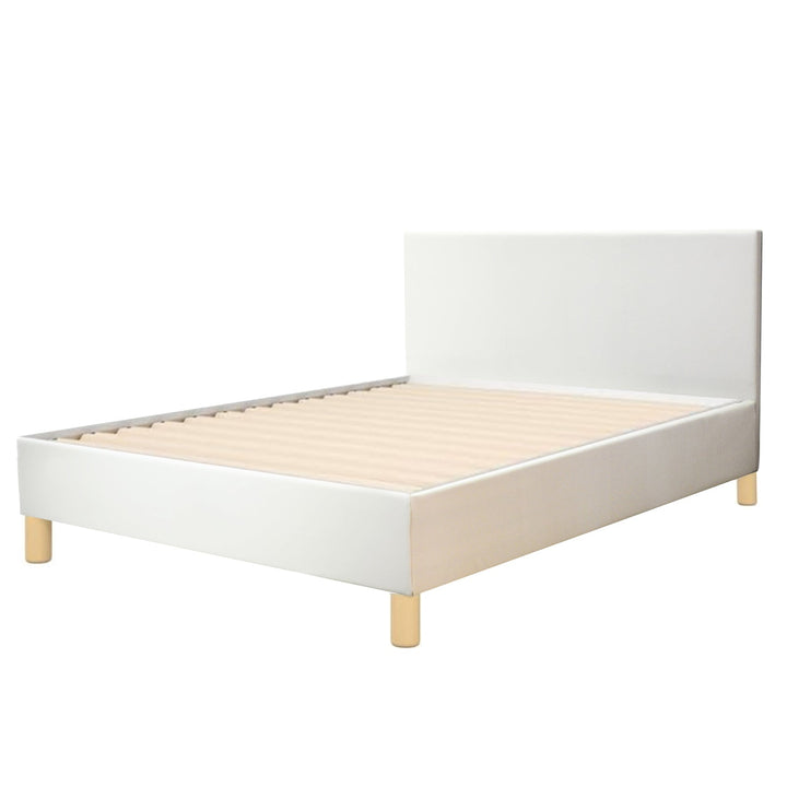 Loft - Lit simili cuir avec tête de lit design nordique et élégance intemporelle