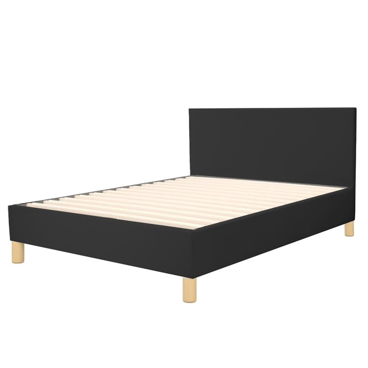 Loft - Lit simili cuir avec tête de lit design nordique et élégance intemporelle