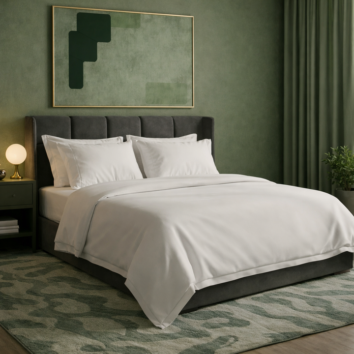 Harmonie - Parure de lit blanche respirante, douce, hypoallergénique