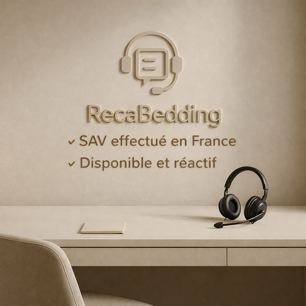 Loft - Lit avec tête de lit design nordique en tissu bouclette Sable