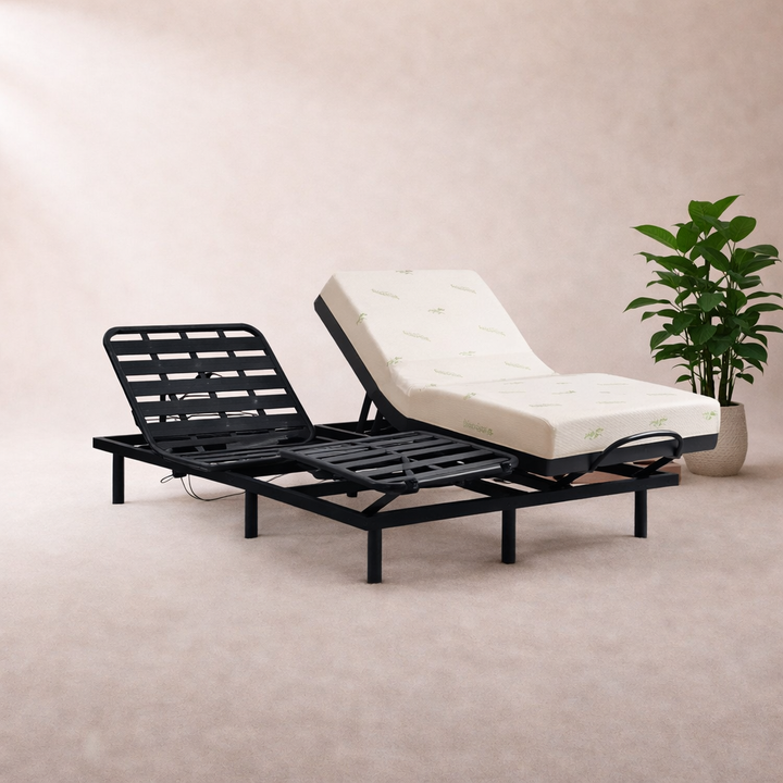 ErgoFlex - Sommier électrique à lattes orthopédiques double motorisation