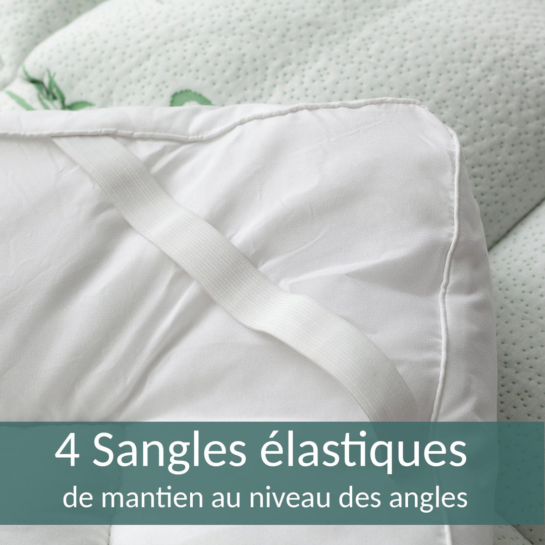 Bamboo+ - Surmatelas mémoire de forme et microfibre antidouleurs dorsales 8 cm