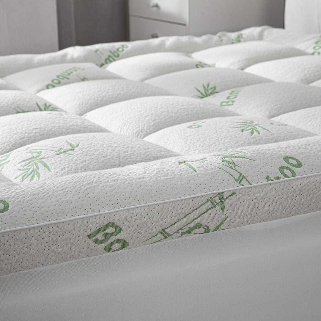 Bamboo+ - Surmatelas mémoire de forme et microfibre antidouleurs dorsales 8 cm