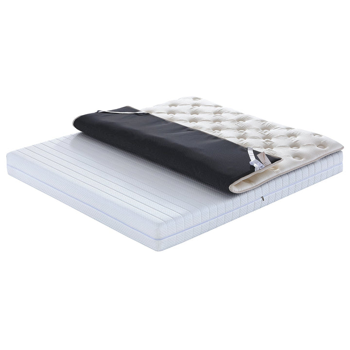 Natural Luxe - Surmatelas latex, mémoire de forme et bambou avec zones de confort