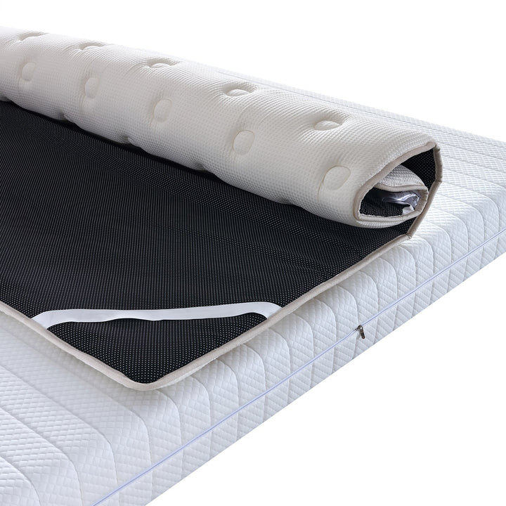 Natural Luxe - Surmatelas latex, mémoire de forme et bambou avec zones de confort