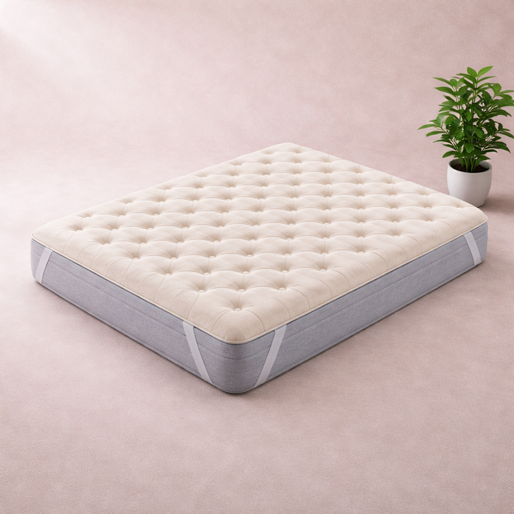 Natural Luxe - Surmatelas latex, mémoire de forme et bambou avec zones de confort