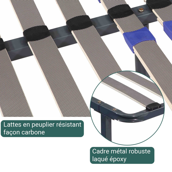 Ergo - Sommier à lattes réglables avec cadre métallique fermeté ajustable