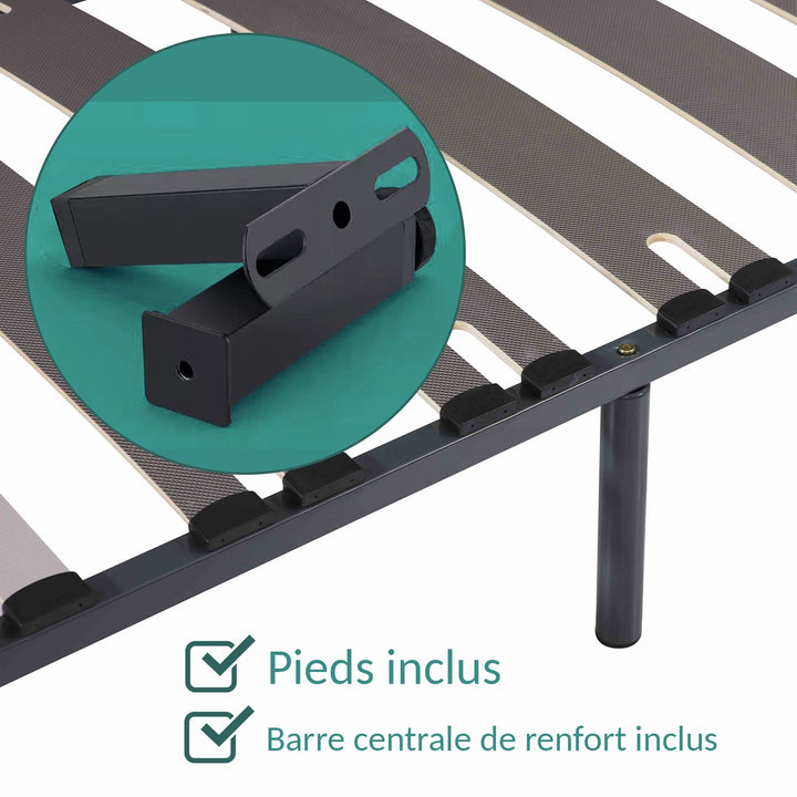 Confortis - Sommier à lattes larges robustes zones morphologiques différenciées