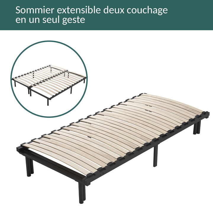 FlexiSpace - Sommier extensible à lattes flexibles réglables en largeur