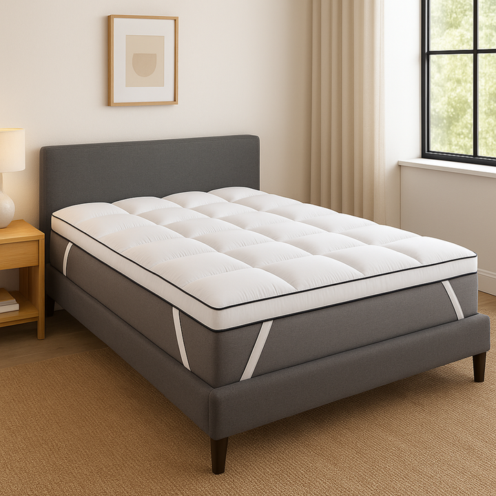 Plumes XXL - Surmatelas 100% plumes de canard ergonomique 8 cm