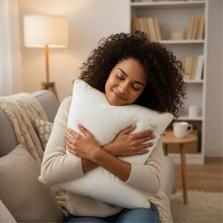 Oreiller Alma Gold - Oreiller ergonomique Mémoire de forme déhoussable 50 kg/m³