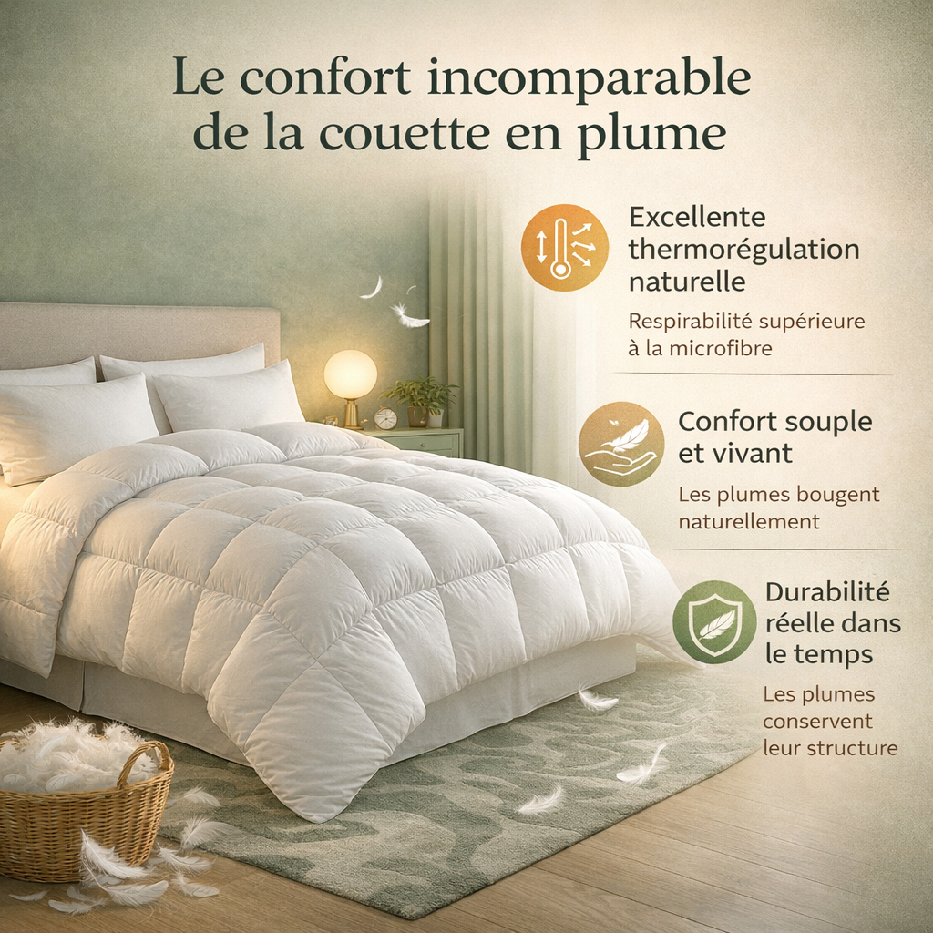 Plume Light - Couette plumes confort printemps/été 200 g/m²
