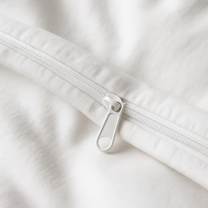 Serenity - Parure de lit 100% coton blanche respirante, douce, hypoallergénique