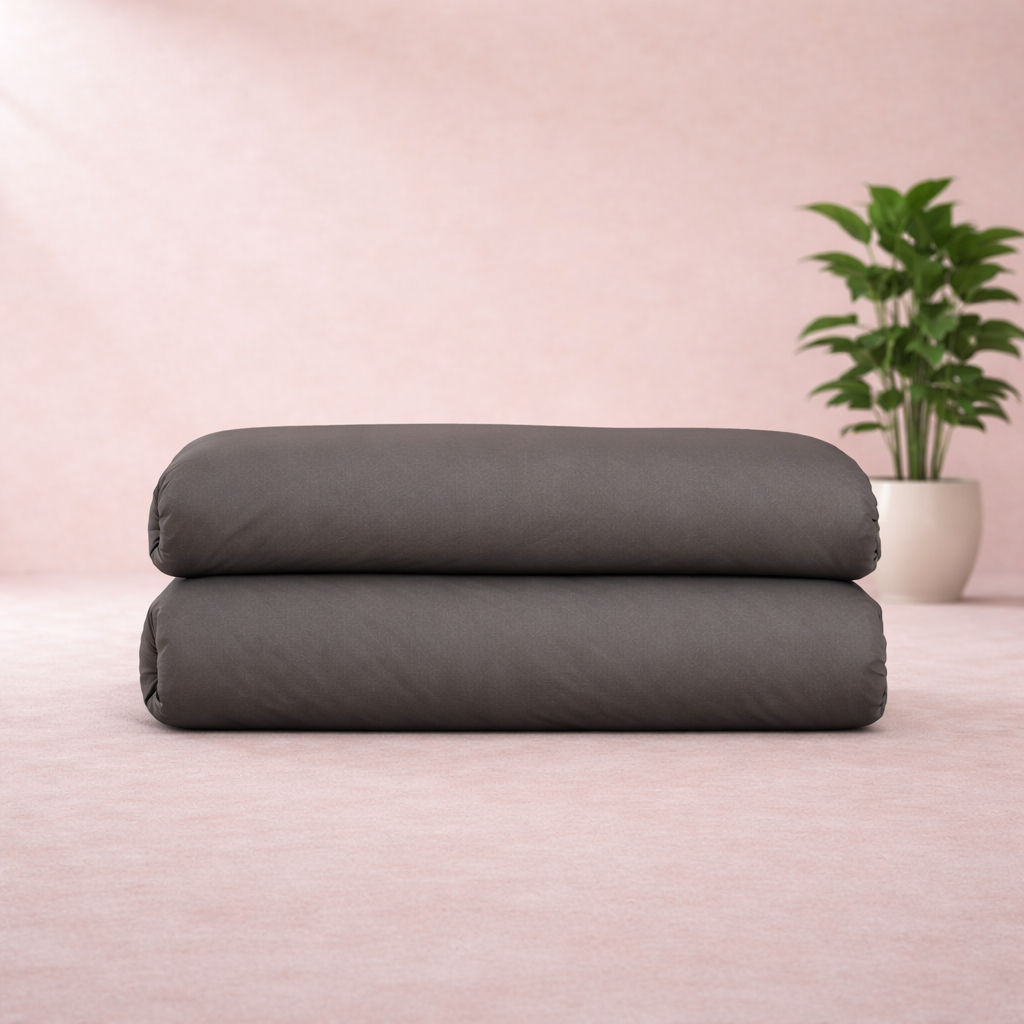 Harmonie - Drap housse gris ardoise respirant, doux et hypoallergénique