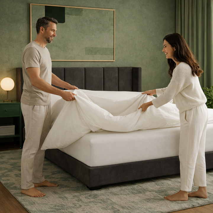 Harmonie - Housse de couette blanche respirante, douce et hypoallergénique