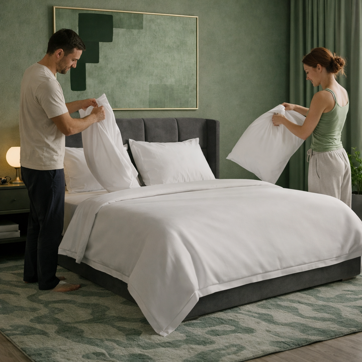 Harmonie - Taie d’oreiller blanche respirante, douce et hypoallergénique