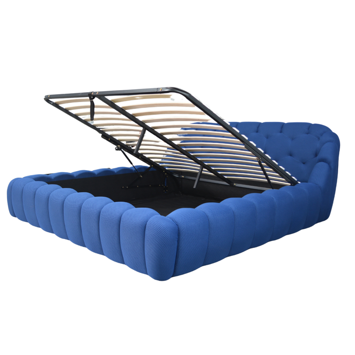 Bubble - Lit coffre Bubble, tête de lit, grand espace de stockage, tissu 3D