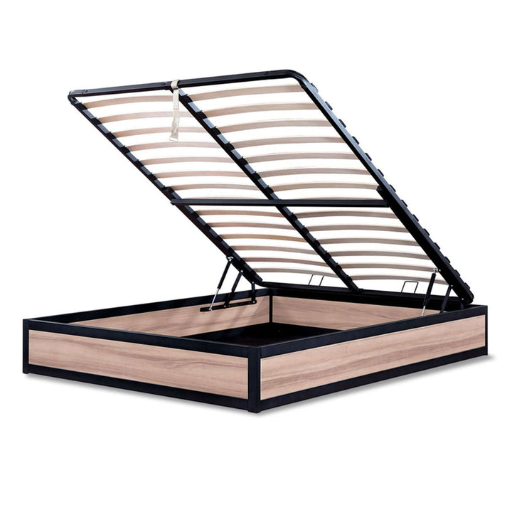 Factory - Lit coffre style industriel et sommier à lattes