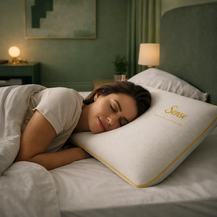 Alma Gold - Oreiller ergonomique mémoire de forme déhoussable 50 kg/m³