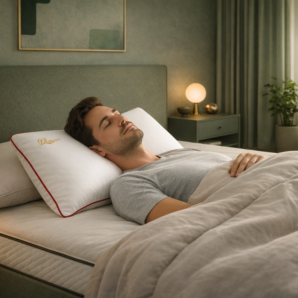 Ergonomique - Oreiller 100% Plumes de Canard au confort Naturel