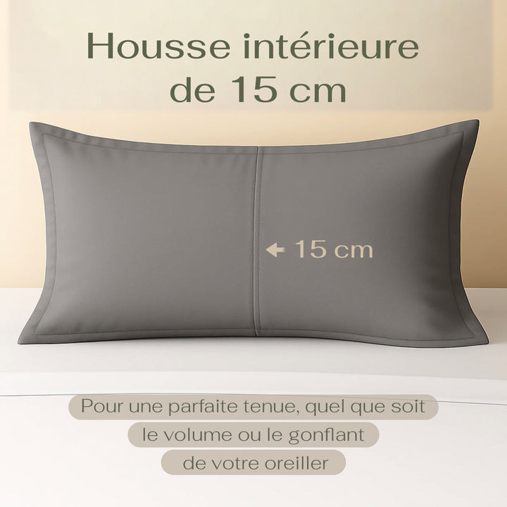 Harmonie - Taie d’oreiller grise respirante, douce et hypoallergénique