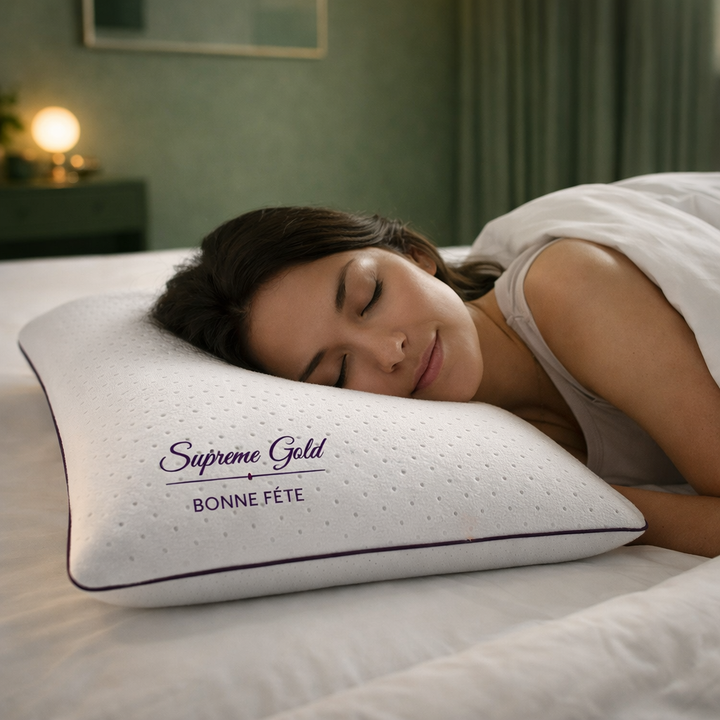 Supreme - Oreiller Mémoire de forme ergonomique & déhoussable 50 kg/m³