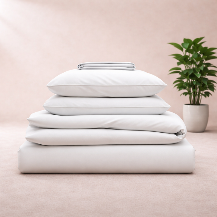 Harmonie - Parure de lit blanche respirante, douce, hypoallergénique