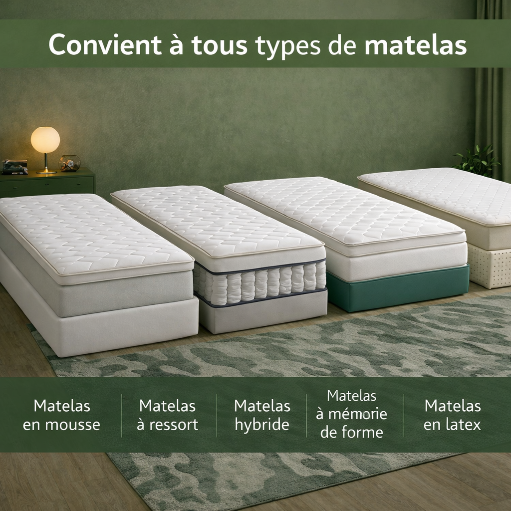 Vague - Surmatelas microfibre et protège matelas sommeil réparateur